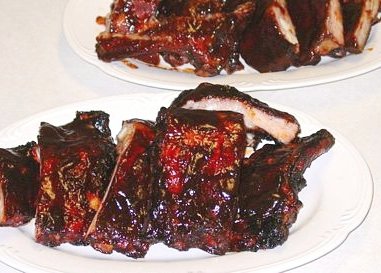 Ribs cut to serve.