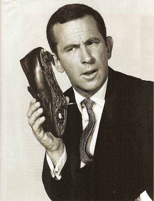 Maxwell Smart on his Shoe Phone