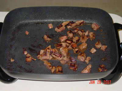 Beef Browned in Electric Pan