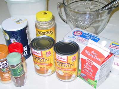 Ingredients for Pumpkin Pie