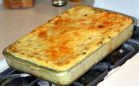 Jalapeño Cheddar Grits just out of the oven