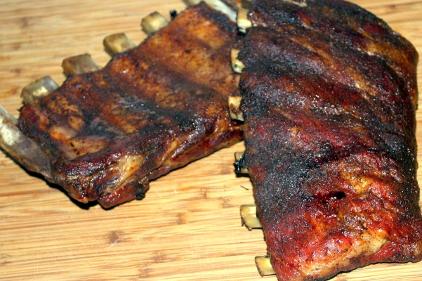 Ribs with tips of bones exposed.