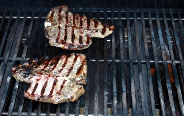 Steaks Cooking on the Grill